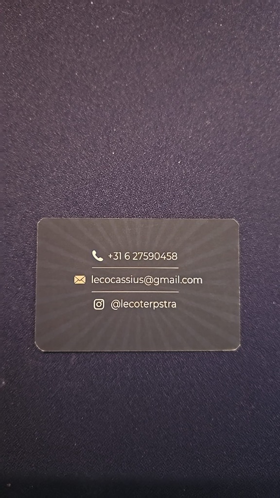 Leco Cassius Terpstra Business Card Back